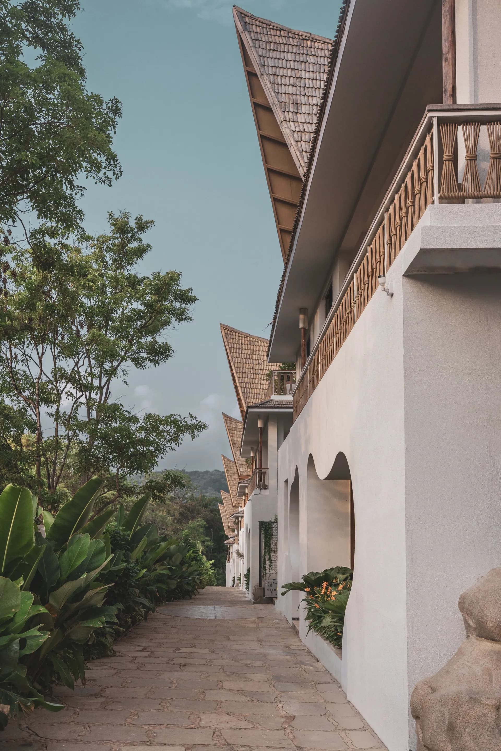 Villa exterior dusk